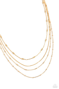 Studded Shimmer - Gold Necklace