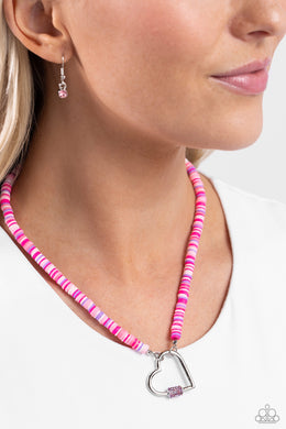 Clearly Carabiner - Pink Necklace