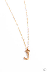 Leave Your Initials - Gold - J Necklace