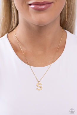 Leave Your Initials - Gold - S Necklace