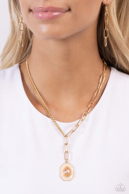 Hexagonal Hallmark - Brown Necklace