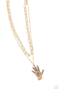Giving a Hand - Gold Necklace