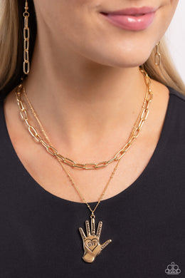 Giving a Hand - Gold Necklace