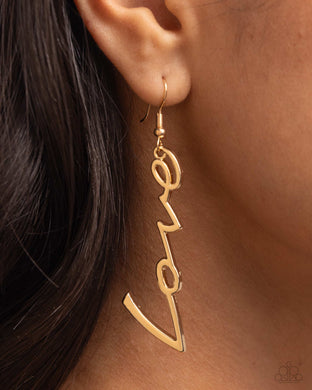 Light-Catching Letters - Gold Earrings