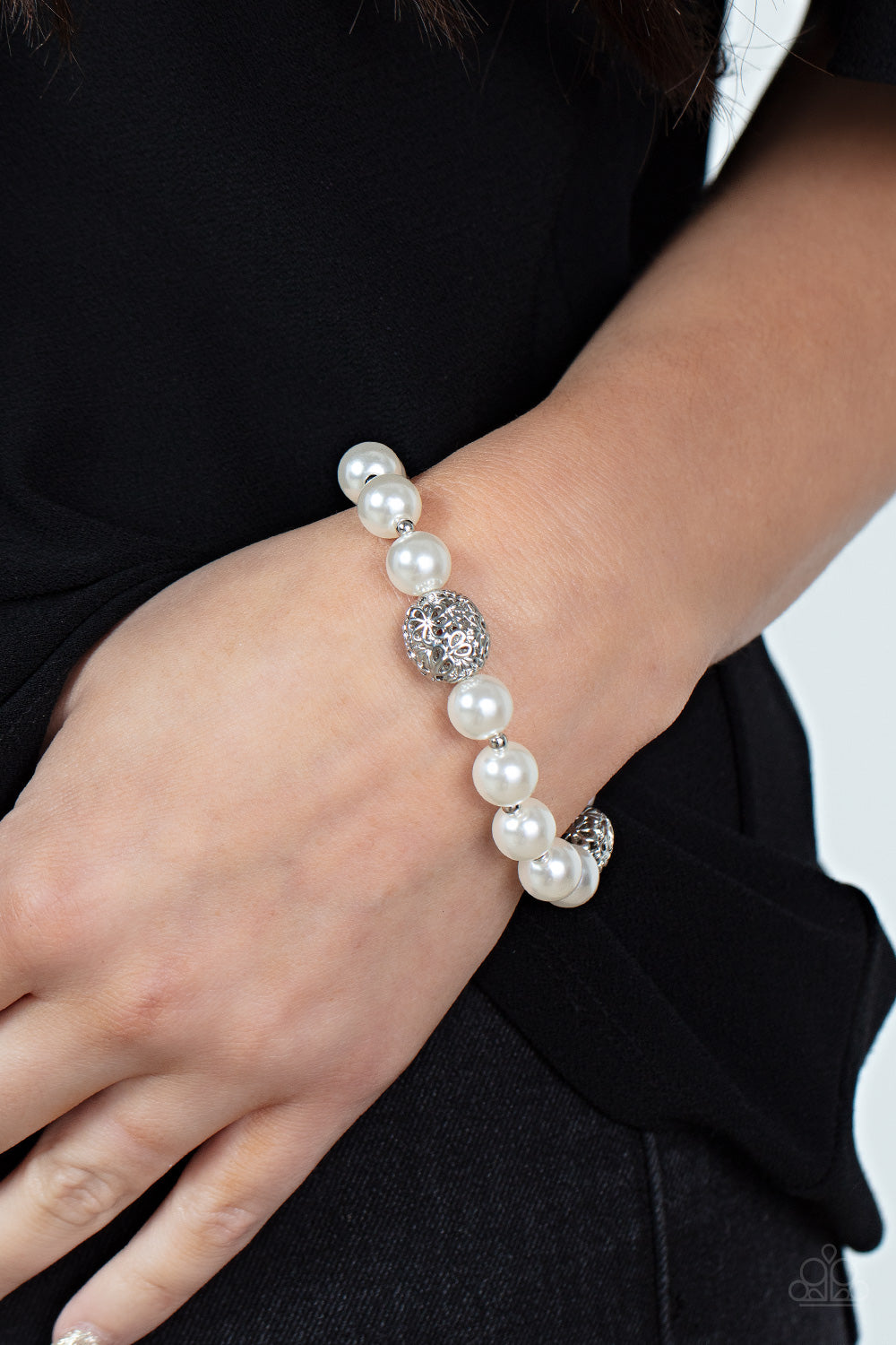 Upscale Whimsy - White Bracelet