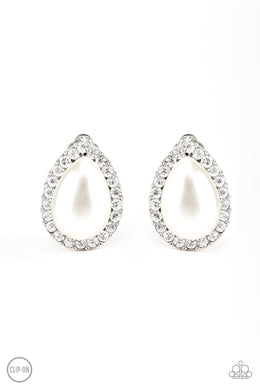 Old Hollywood Opulence - White Earrings
