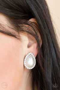 Old Hollywood Opulence - White Earrings