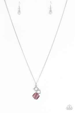 Stylishly Square- Purple Necklace