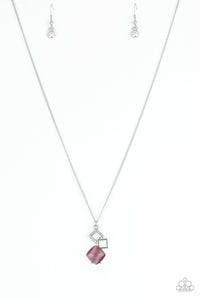Stylishly Square- Purple Necklace