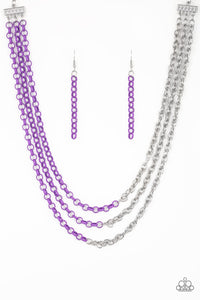 Turn Up The Volume - Purple Necklace