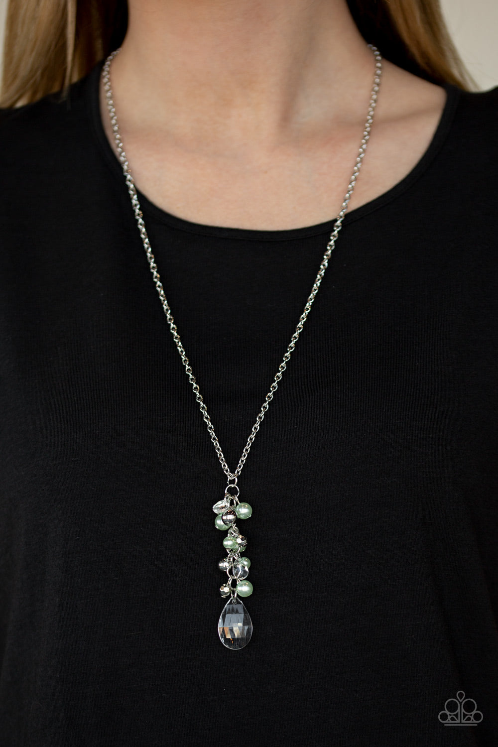Teardrop Serenity - Green Necklace