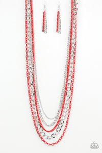 Industrial Vibrance - Red Necklace