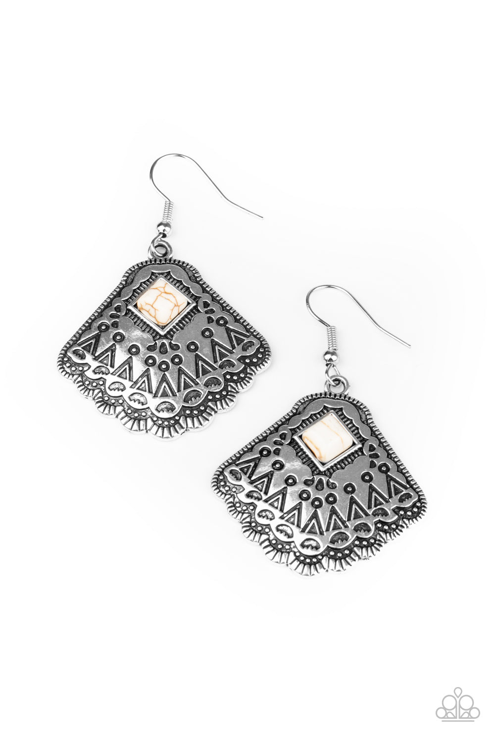 Mountain Mesa - White Earrings **Pre-Order**