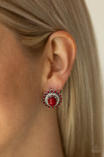 Load image into Gallery viewer, Floral Flamboyance - Red Earrings