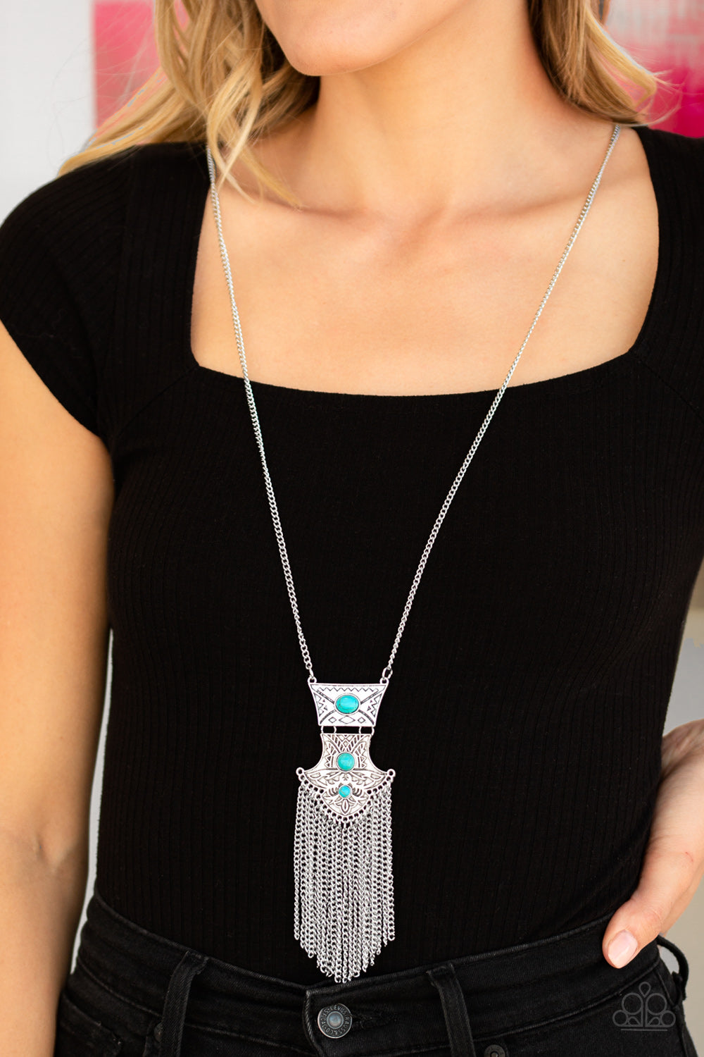 Totem Tassel - Blue Necklace **Pre-Order**