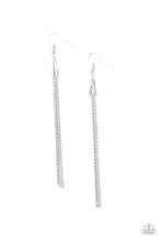 Load image into Gallery viewer, Shimmery Streamers - Silver Earrings