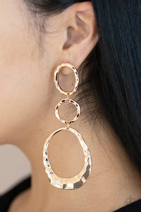 Radically Rippled - Gold Earrings