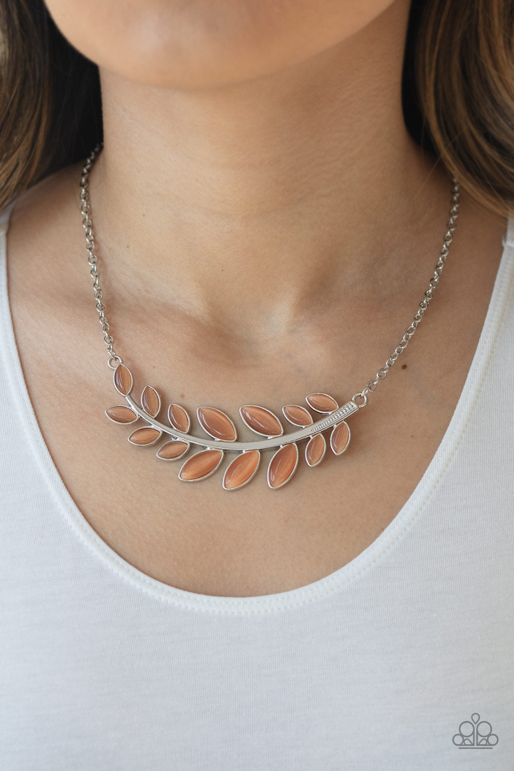 Frosted Foliage - Orange Necklace