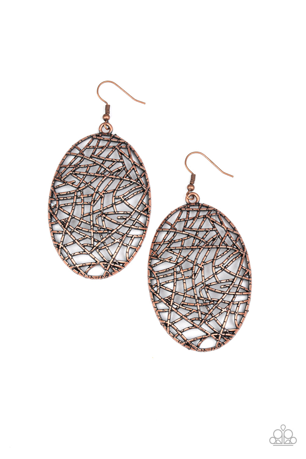Way Out of Line - Copper Earrings