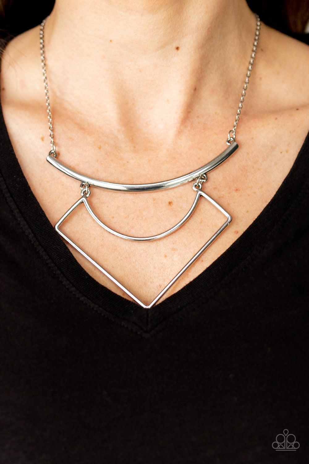 Egyptian Edge - Silver Necklace