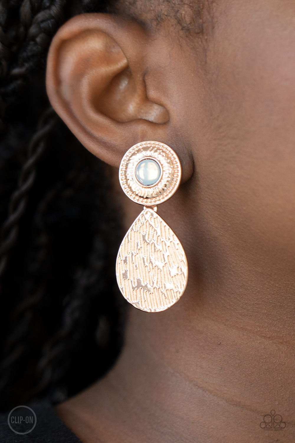 Emblazoned Edge - Rose Gold Earrings