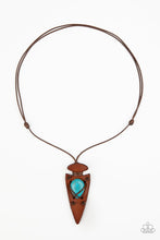 Load image into Gallery viewer, Hold Your Arrowhead Up High - Blue Necklace
