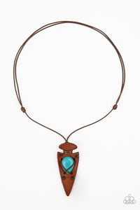 Hold Your Arrowhead Up High - Blue Necklace