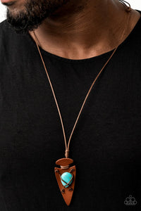 Hold Your Arrowhead Up High - Blue Necklace