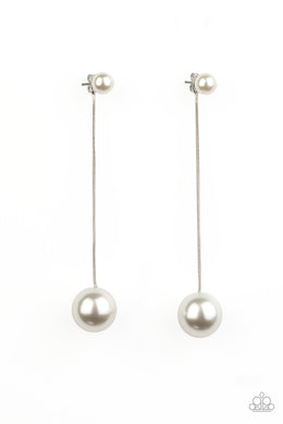 Extended Elegance - White Earrings