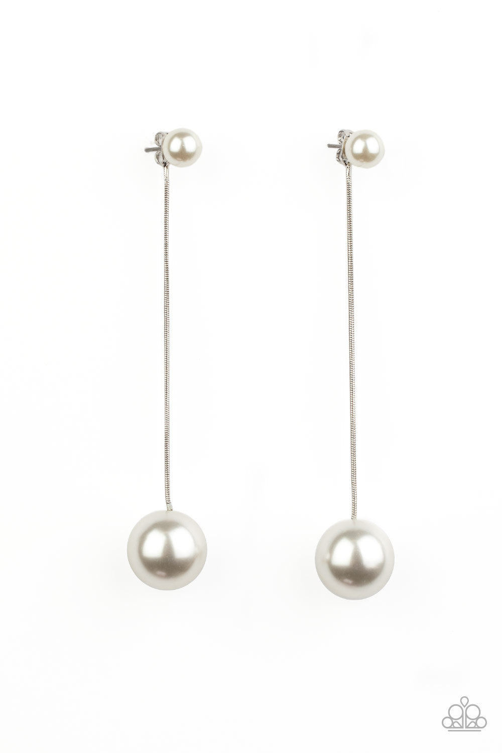 Extended Elegance - White Earrings