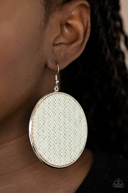 Wonderfully Woven - White Earrings **Pre-Order**