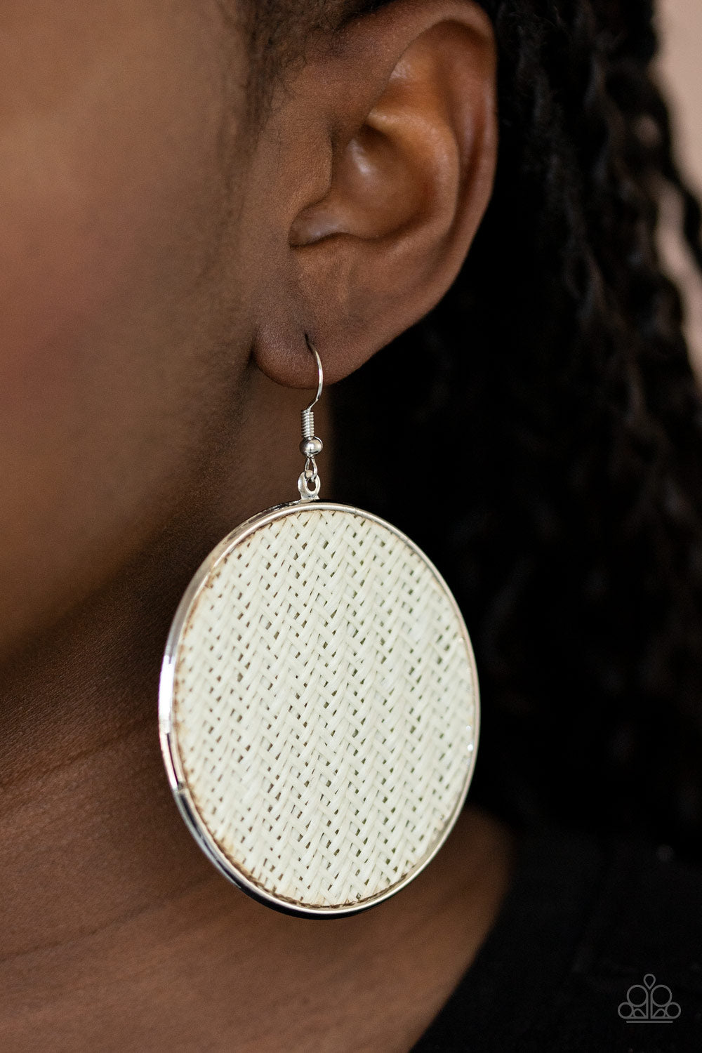 Wonderfully Woven - White Earrings **Pre-Order**