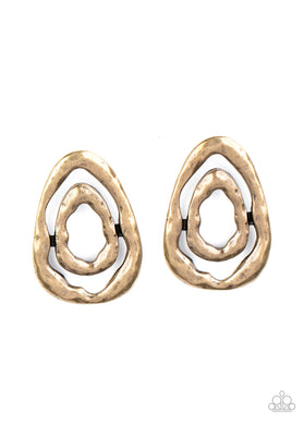 Ancient Ruins - Brass Earrings