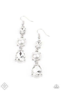 Unpredictable Shimmer - White Earrings