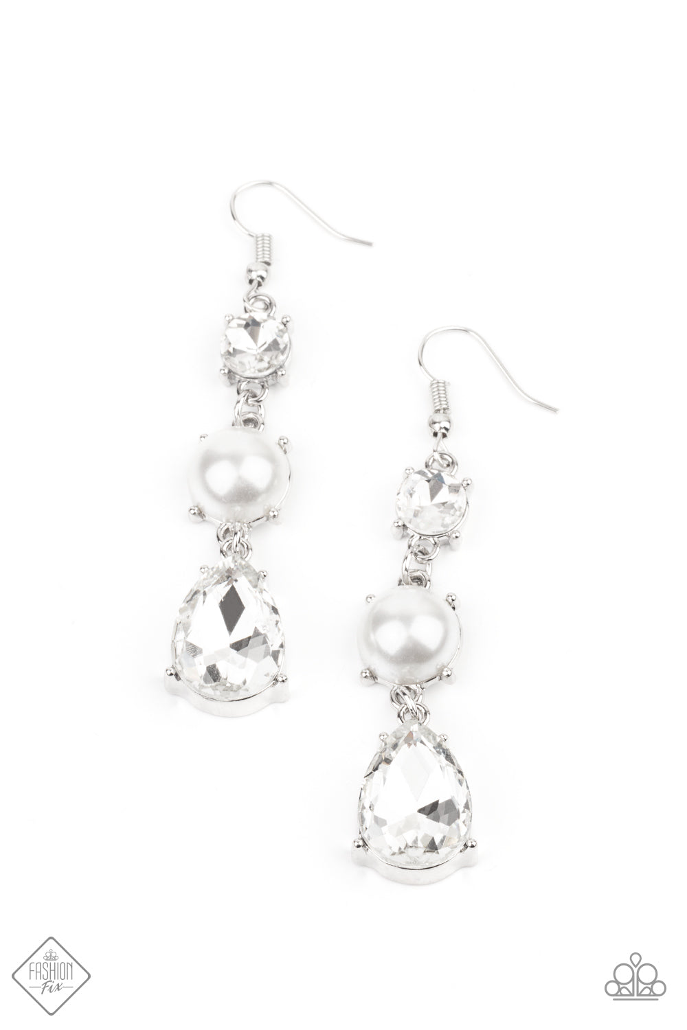 Unpredictable Shimmer - White Earrings