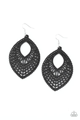 One Beach At A Time - Black Earrings