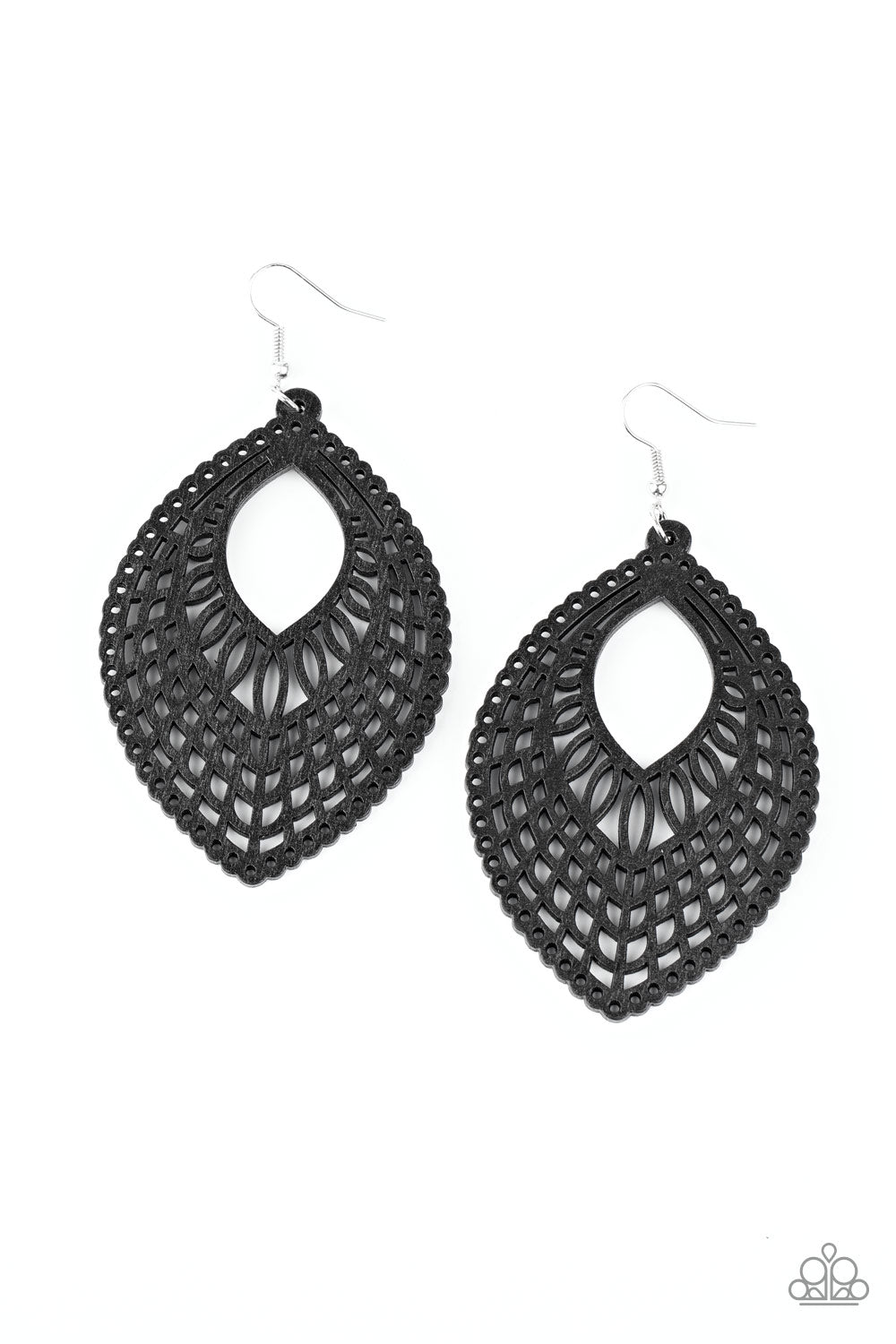 One Beach At A Time - Black Earrings