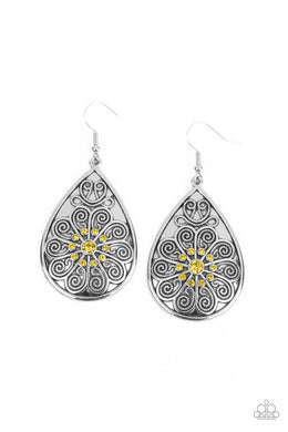 Banquet Bling - Yellow Earrings