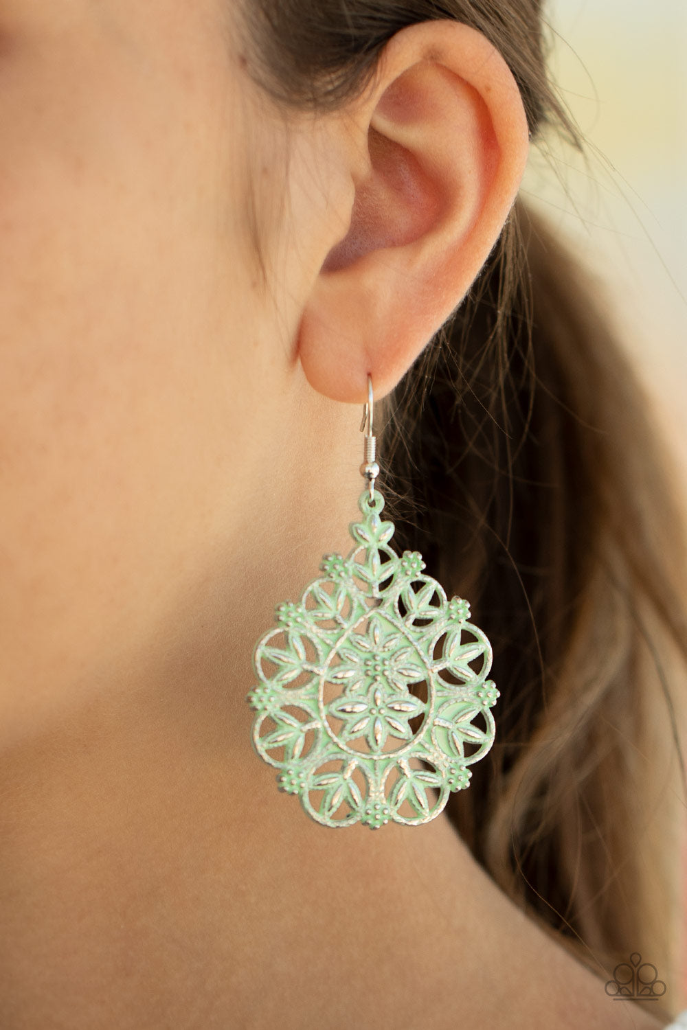 Floral Affair - Green Earrings