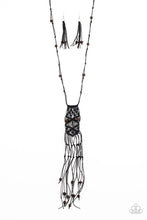 Load image into Gallery viewer, Macrame Majesty - Black Necklace
