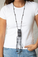 Load image into Gallery viewer, Macrame Majesty - Black Necklace