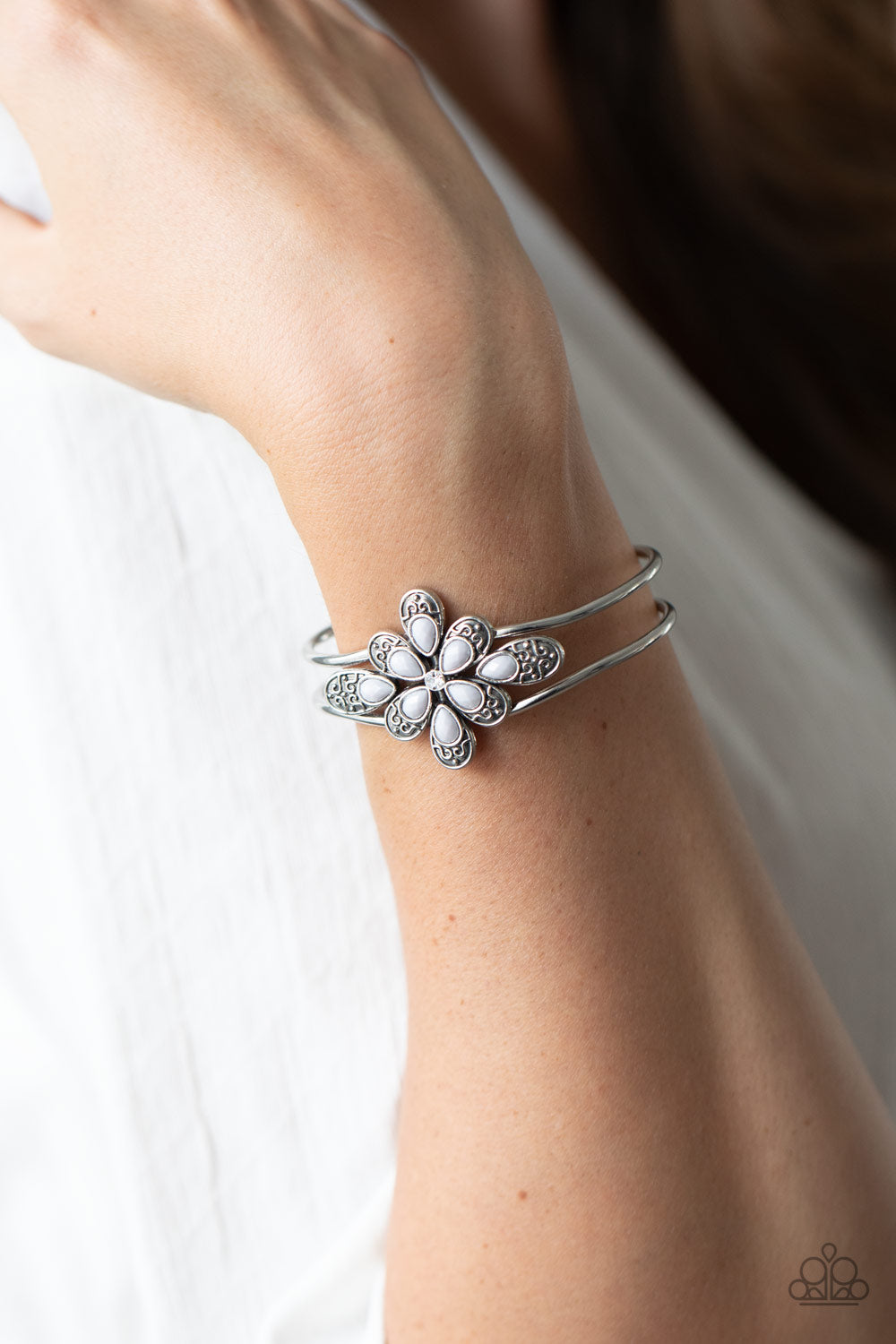 Go With The FLORALS - Silver Bracelet