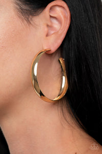 Kick Em To The CURVE - Gold Earrings