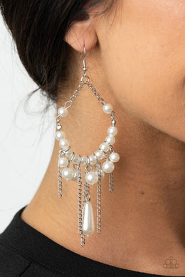 Party Planner Posh - White Earrings