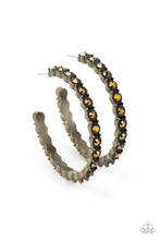 Load image into Gallery viewer, Rhinestone Studded Sass - Brass Earrings