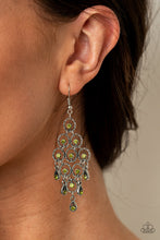 Load image into Gallery viewer, Chandelier Cameo - Green Earrings
