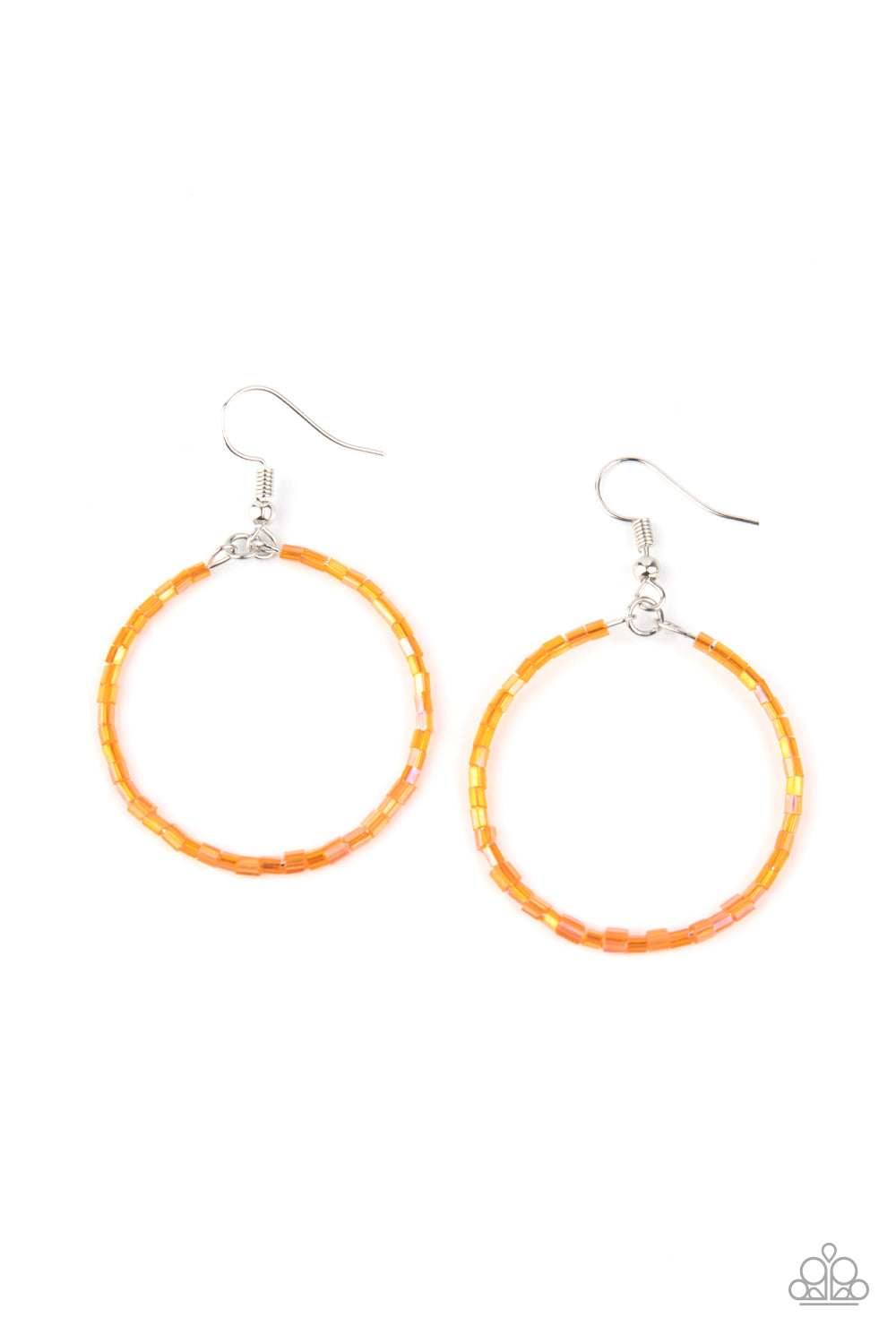 Colorfully Curvy - Orange Earrings