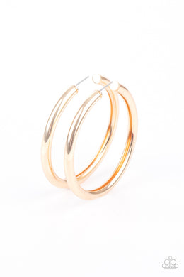 Curve Ball - Gold Earrings