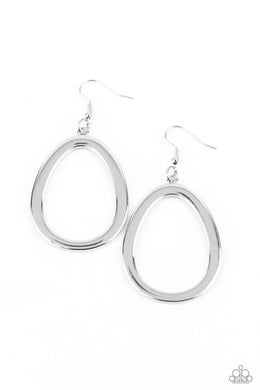 Casual Curves - Silver Earrings