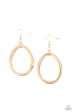 Casual Curves - Gold Earrings